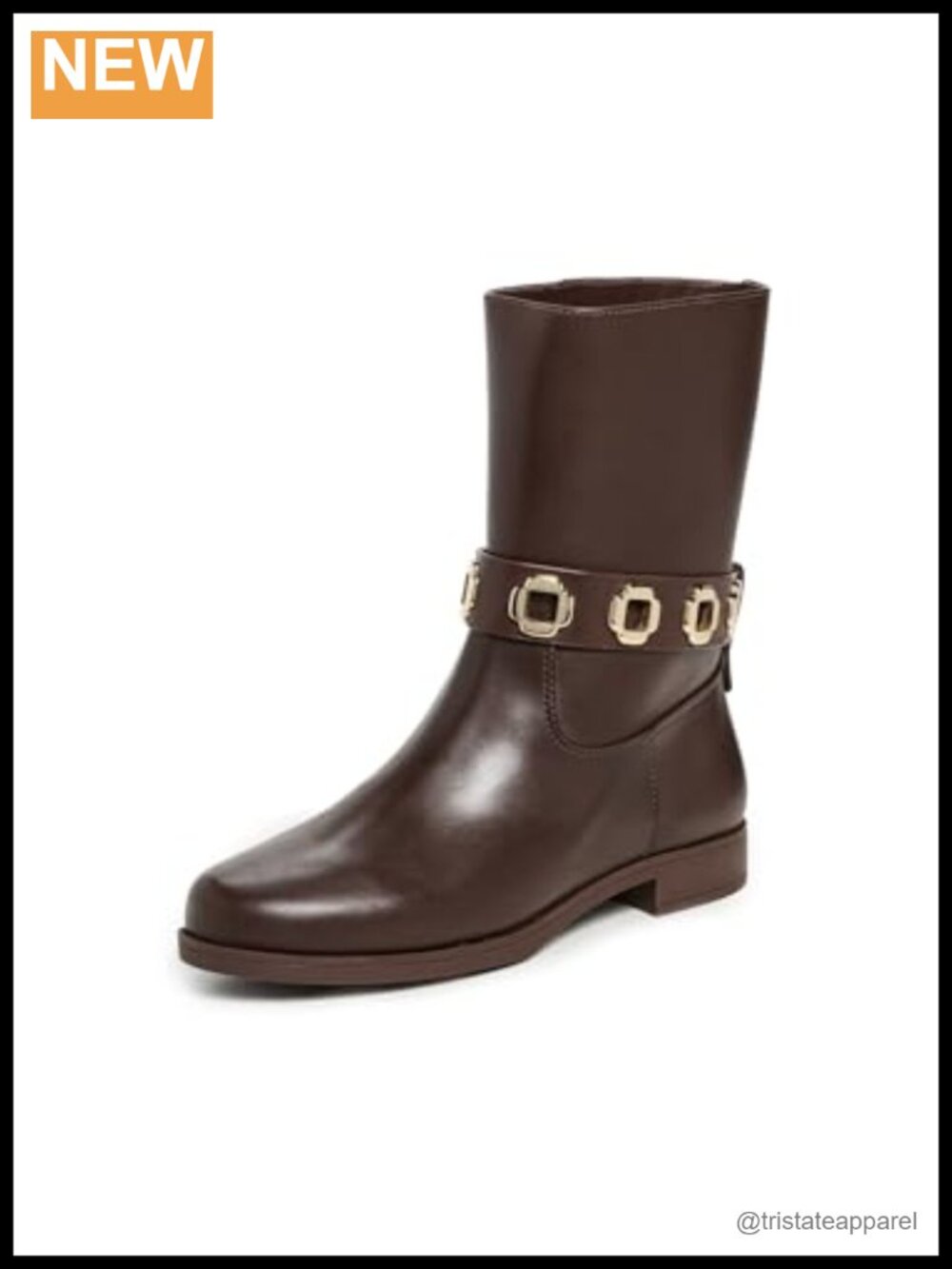 Larroudé Women's Milan Flat Ankle Booties Leather Pull-On Block Heel